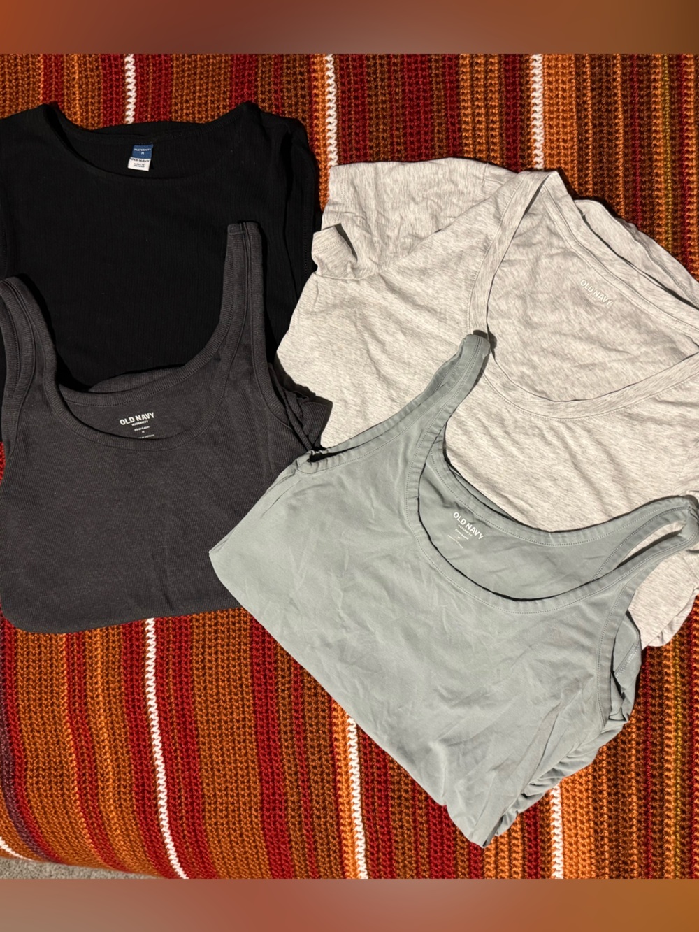Old Navy Maternity Top Set - Sage, Light Gray, Charcoal, Black